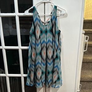 Blue Sundress with Halter Neckline and Sleeveless Design